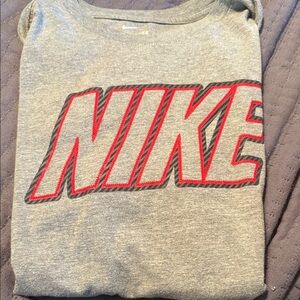 Nike Heather Gray Tee with Red Logo